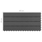 vidaXL Carreaux de terrasse 6 Pièces WPC 60x30 cm 1 08 m² Noir