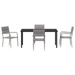 vidaXL Ensemble de Salle à Manger de Jardin 5 Pièces Gris Poly Rattan