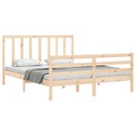 vidaXL Cadre de lit avec tête de lit 160x200 cm bois massif