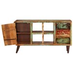 vidaXL Armoire avec 1 porte 4 étagères 3 tiroirs Bois massif récupéré
