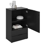 FMD Commode avec tiroir et portes 49 7x31 7x81 3 cm noir
