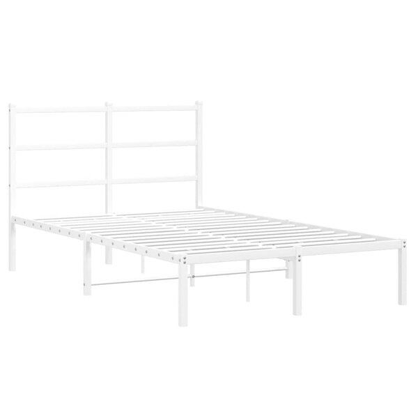 vidaXL Cadre de lit métal avec tête de lit blanc 120x200 cm