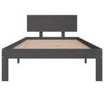 vidaXL Cadre de lit Gris Bois de pin massif 90x200 cm