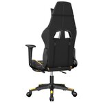 vidaXL Chaise de jeu de massage avec repose-pied Noir&Doré Similicuir