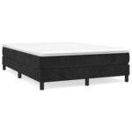 vidaXL Sommier à lattes de lit avec matelas Noir 140x200 cm Velours