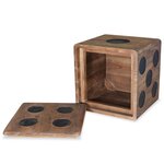 vidaXL Boîte de rangement Bois Mindi 40x40x40 cm Design Dés