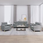 vidaXL Ensemble de canapés 3 Pièces coussins gris clair tissu