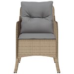 vidaXL Chaises de jardin avec coussins lot de 2 mélange beige rotin