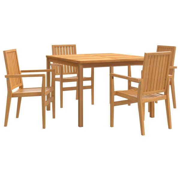 vidaXL Ensemble à manger de jardin 5Pièces Bois de teck massif