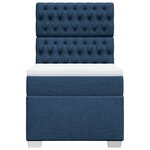 vidaXL Sommier à lattes de lit avec matelas Bleu 100x200 cm Tissu