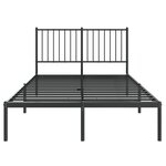 vidaXL Cadre de lit métal avec tête de lit noir 120x190 cm