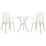 vidaXL Ensemble de bistro 3 Pièces Aluminium coulé Blanc