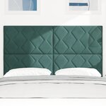 vidaXL Tête de Lit Design Blocs en Diamant Verte Foncée 144 cm Velours