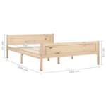 vidaXL Cadre de lit Bois de pin massif 160x200 cm