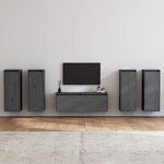 vidaXL Meubles TV 5 Pièces Gris Bois massif de pin