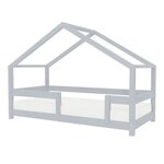 Lit cabane enfant LUCKY 120 x 180 gris clair