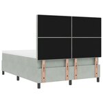 vidaXL Lit à ressorts avec matelas et banc gris clair 140x200 cm en velours