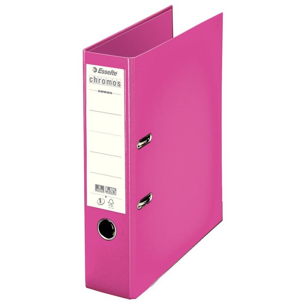 Classeur à levier A4 Chromos Plus en polypropylène - Dos 8 cm - Fuchsia