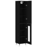 vidaXL Buffet haut Noir 34 5x34x180 cm Bois d'ingénierie