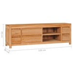 vidaXL Meuble TV 120 x 30 x 40 cm bois de teck massif