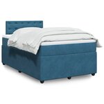 vidaXL Sommier à lattes de lit et matelas bleu 120x200 cm velours