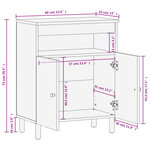 vidaXL Armoire latérale noir 60x33x75 cm bois massif de manguier