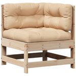 vidaXL Salon de jardin 5 Pièces avec coussins Bois de pin massif