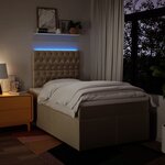 vidaXL Sommier à lattes de lit avec matelas Crème 120x200 cm Tissu