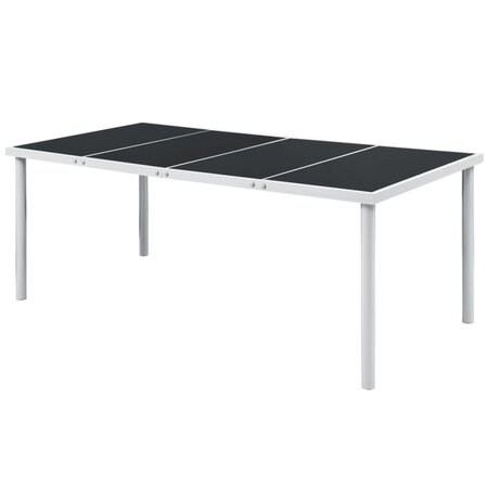 vidaXL Table de jardin 190x90x74 cm Noir Acier