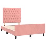 vidaXL Cadre de lit avec tête de lit Rose 120x200 cm Velours