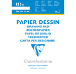 Bloc dessin grain fin encollé A4 20F 125g CLAIREFONTAINE