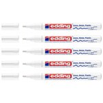 Marqueur Peinture Brillante 751 Blanc Pointe Moyenne 1-2 mm x 5 EDDING