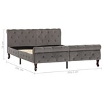 vidaXL Cadre de lit Gris Velours 140x200 cm
