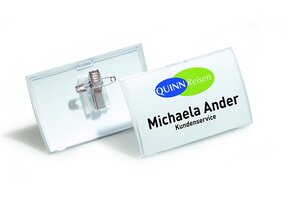 Boite de 25 Porte-badge Click Fold avec pince combi 75 x 40 DURABLE