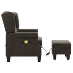 vidaXL Fauteuil de massage avec repose-pied Taupe Tissu