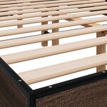 vidaXL Cadre de lit chêne marron 140x200 cm bois d'ingénierie et métal