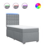 vidaXL Sommier à lattes de lit et matelas Gris clair 90x190 cm Tissu