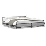 vidaXL Cadre de lit et tiroirs sonoma gris 200x200cm bois d'ingénierie