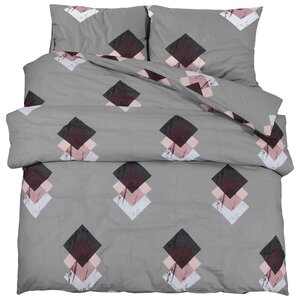 vidaXL Ensemble de housse de couette Gris 260x220 cm Coton