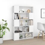vidaXL Bibliothèque Séparateur de pièce Blanc Bois d'ingénierie
