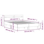 vidaXL Cadre de lit avec tête de lit et LED sonoma gris 120x200 cm