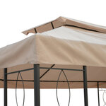 Toile de rechange pour pavillon tonnelle tente 3 x 4 m polyester haute densité 180 g/m² beige