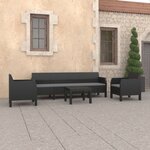 vidaXL Salon de jardin 4 Pièces avec coussins PP Rotin Anthracite