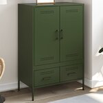 vidaXL Buffet haut vert olive 68x39x101 5 cm acier laminé à froid