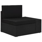 vidaXL Salon de jardin 9 Pièces Résine tressée Noir