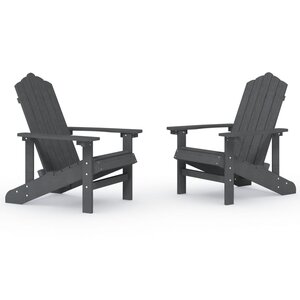 vidaXL Chaises de jardin Adirondack lot de 2 PEHD Anthracite