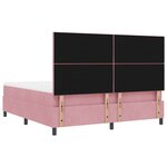 vidaXL Lit Box Spring avec Matelas et Banc Rose 180x200 cm Velours