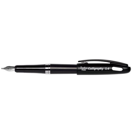 Stylo plume tradio calligraphy pointe 1 4 mm noir pentel