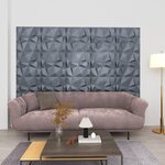 vidaXL Panneaux muraux 3D 48 Pièces 50x50 cm gris diamant 12 m²