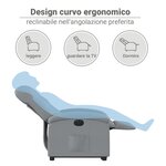 vidaXL Fauteuil inclinable électrique gris clair tissu